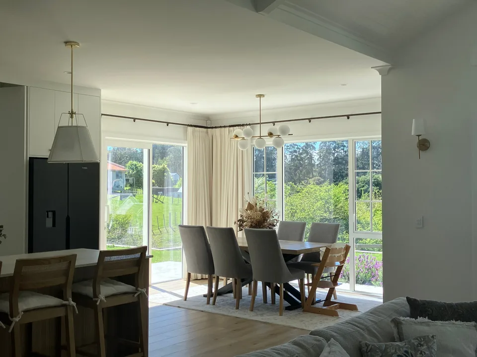 Dining room surrounded by light